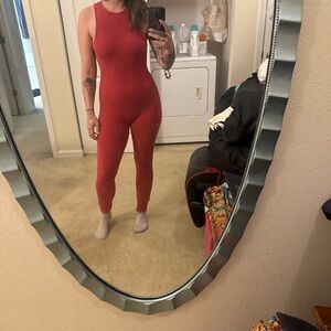 Fashion Nova Red Sleeveless Jumpsuit